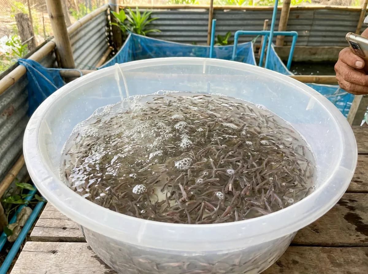 Cá tra giống 2 cm (mẫu 30 con/kg) – kiểm dịch đầy đủ – ảnh 1